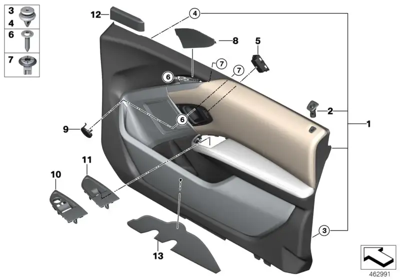 BMW Einlegematte Türtasche links I01 51417347843