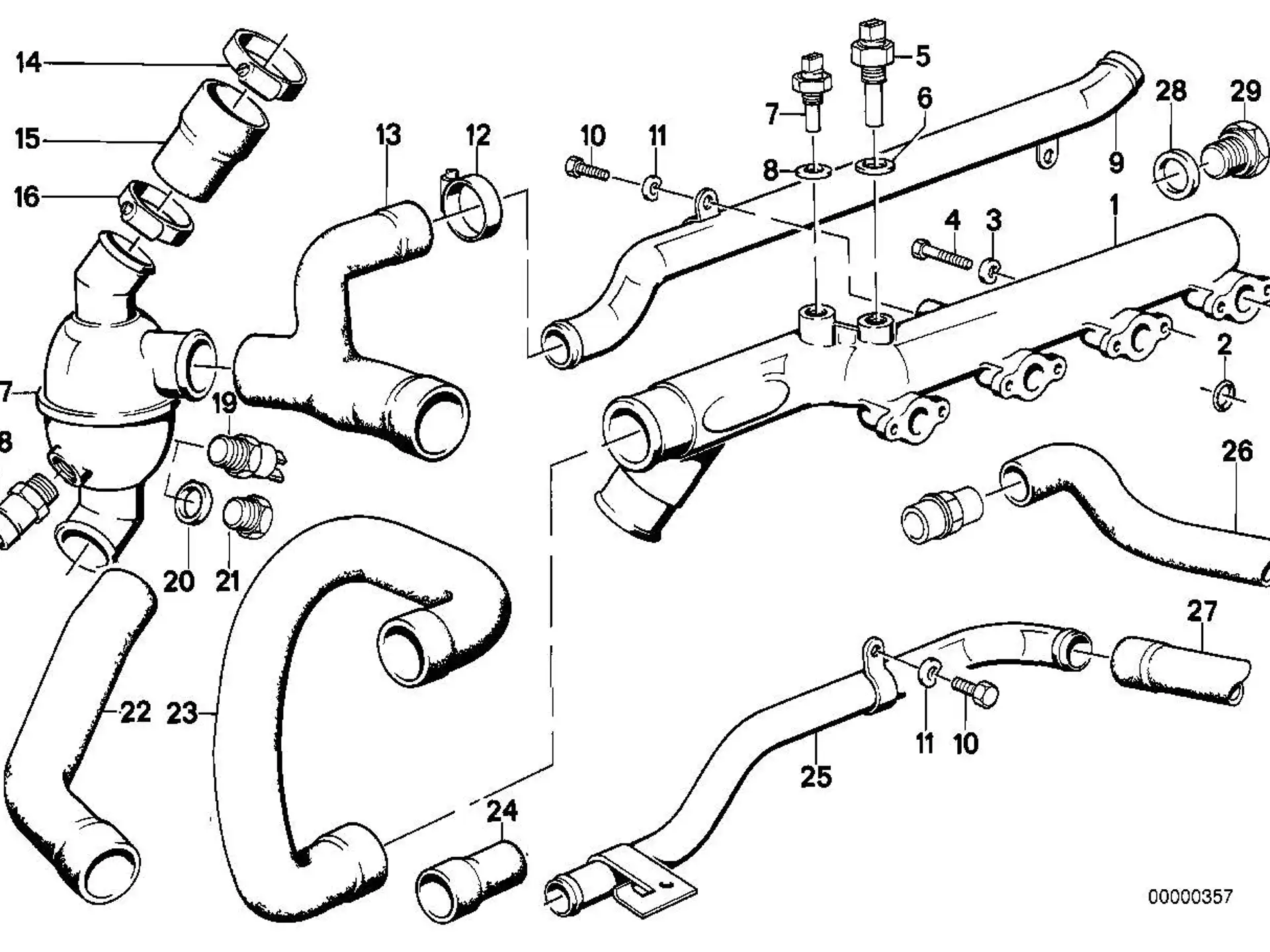 BMW Wasserschlauch E30 E12 E21 E28 11531266472