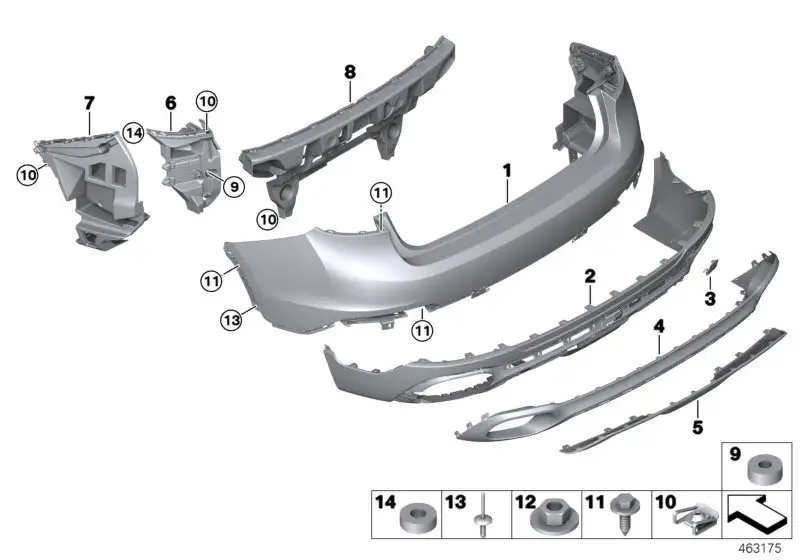 BMW Blende hinten unten F16 51127323789