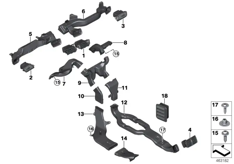 BMW Frischluftgrill links F39 F48 64229292739
