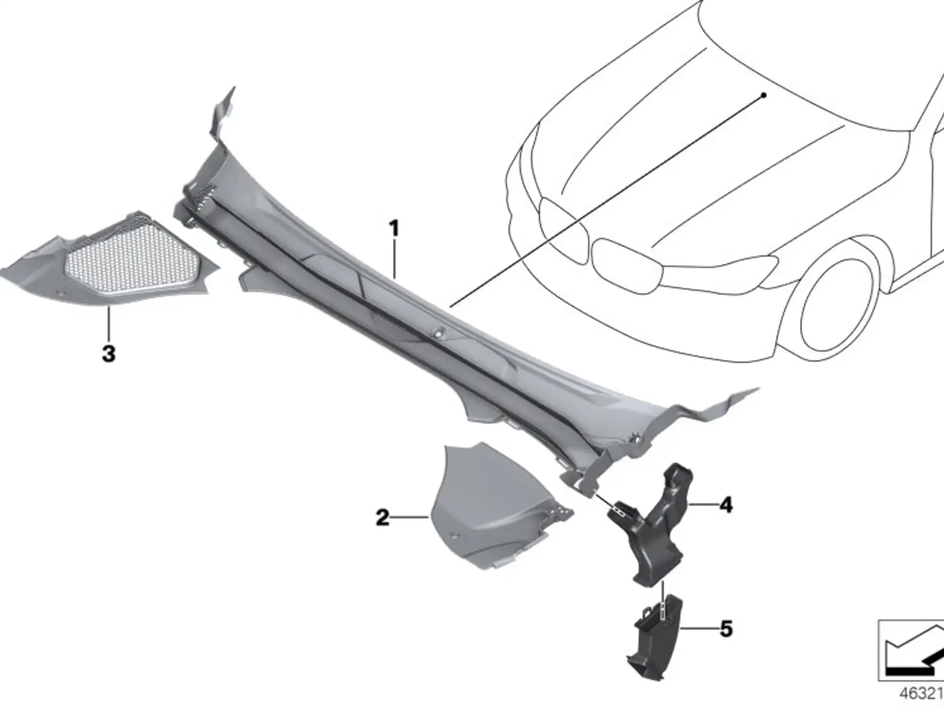 BMW Abdeckung Windlauf Teil 3 F90 G30 G31 51717388716