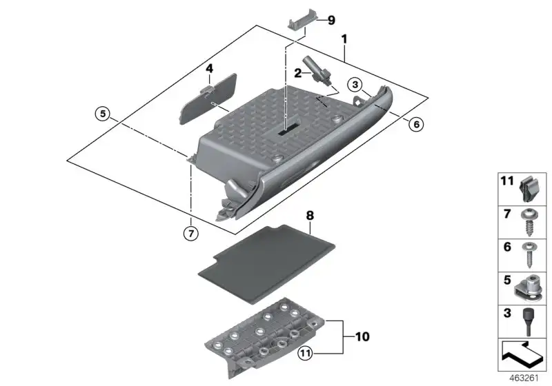 BMW Einlegematte Handschuhkasten F54 51169345359