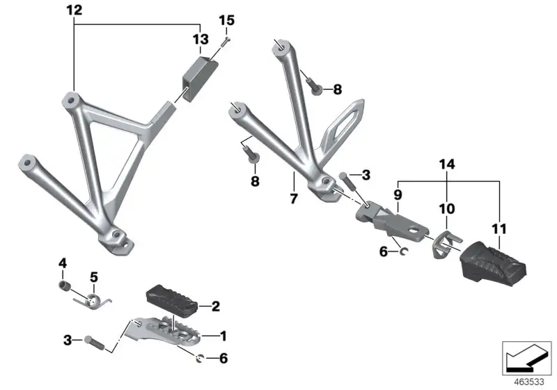 BMW Fussrastenhalter hinten rechts K50 K51 46718556264