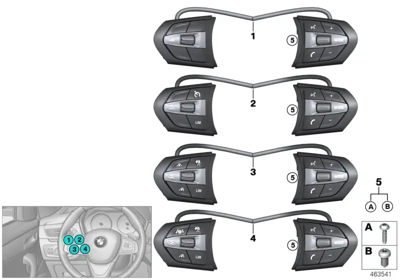 BMW Schalter Multifunktionslenkrad M-Sport F39 F45 F46 F48 613178