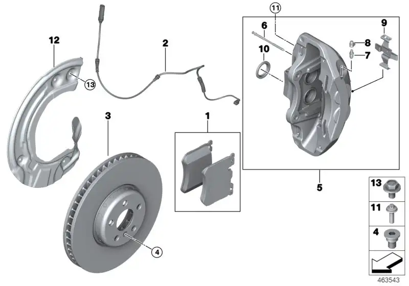 BMW Bremsscheibe Leichtbau belüftet links G02 G05 G06 G07 G12 G14