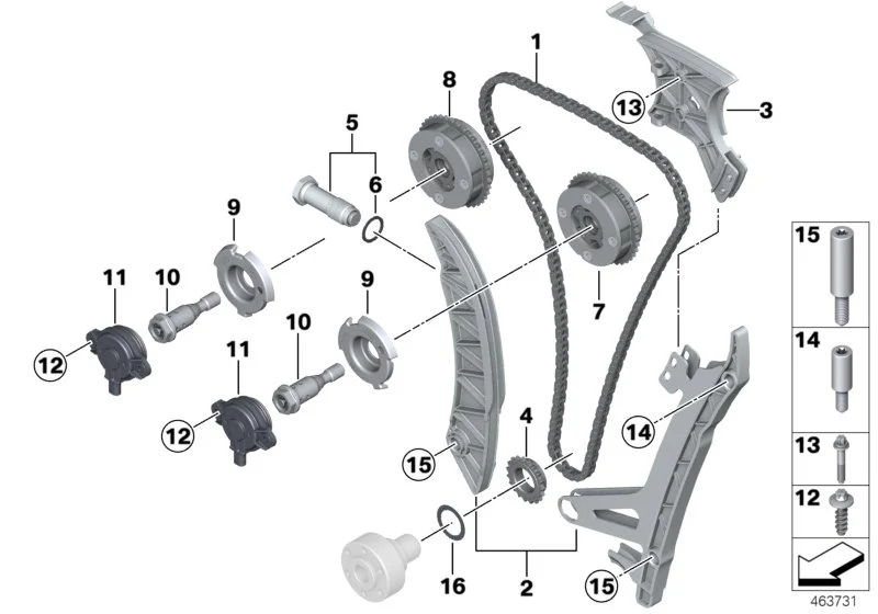 BMW Lagerbolzen E60 E61 E63 E64 E65 E66 E70 E71 E81 E82 E83 E84 E85 E86 E87 E88 E89 E90 E91 E92 E93 F01 F02 F06 F07 F10 F11 F12 F13 F15 F16 F20 F21 F22 F23 F25 F26 F30 F31 F32 F33 F34 F36 F80 F82 F83 F87 F87N 11317584170