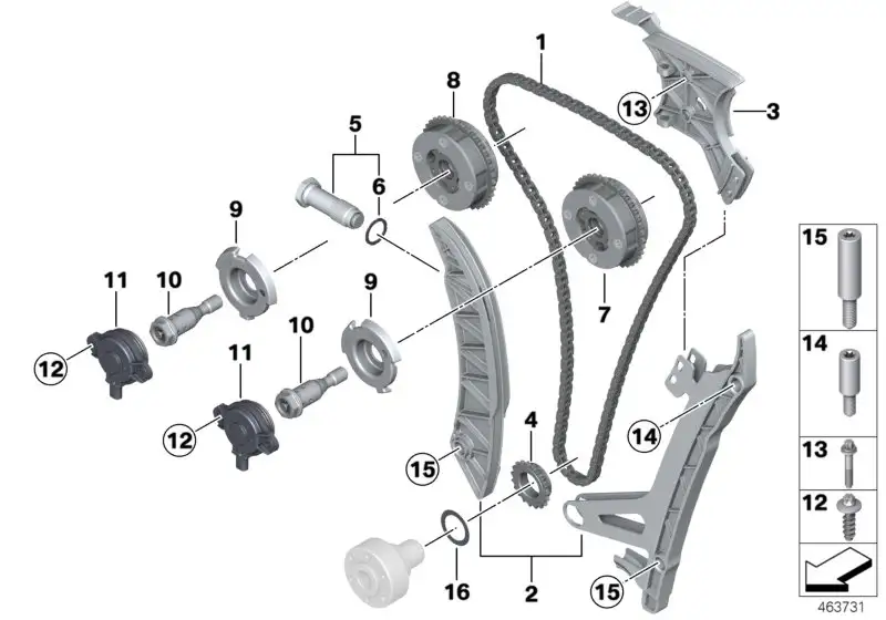 BMW Lagerbolzen E60 E61 E63 E64 E65 E66 E70 E71 E81 E82 E83 E84 E
