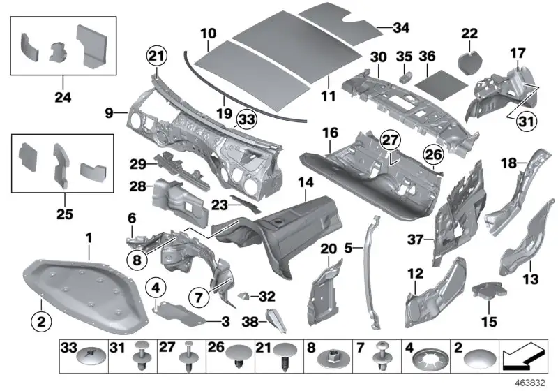 BMW Abschottung Seitenwand F20 F21 F22 F23 51487423813