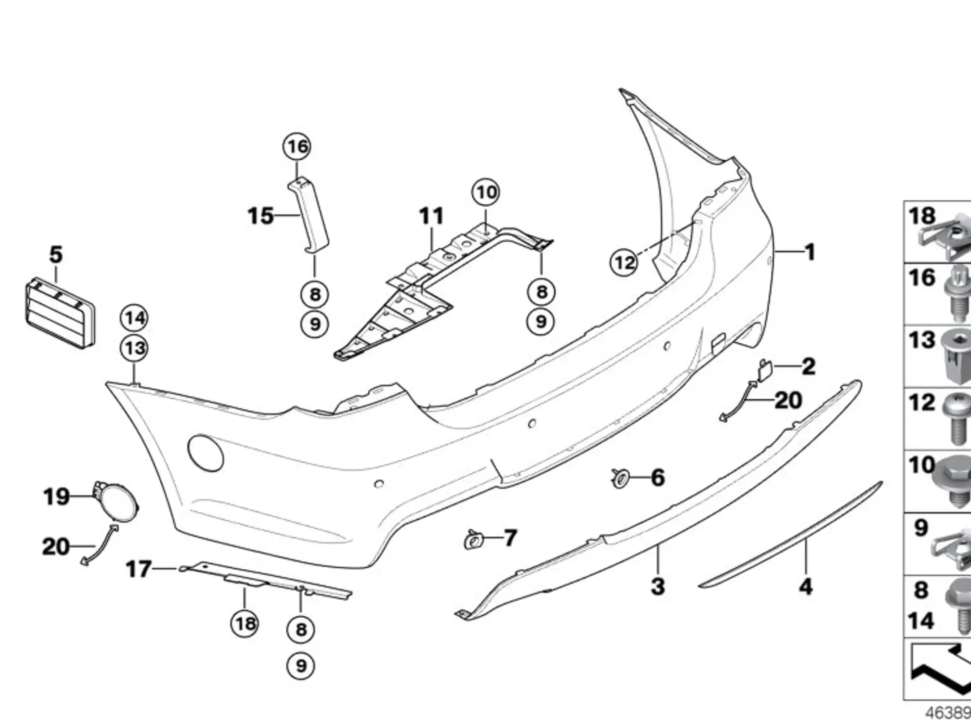 BMW Blende Heckentlüftung E39 E46 E53 E63 E64 E83 E90 E91 E92 E93 F06 F10 F11 F12 F13 F25 64226962293