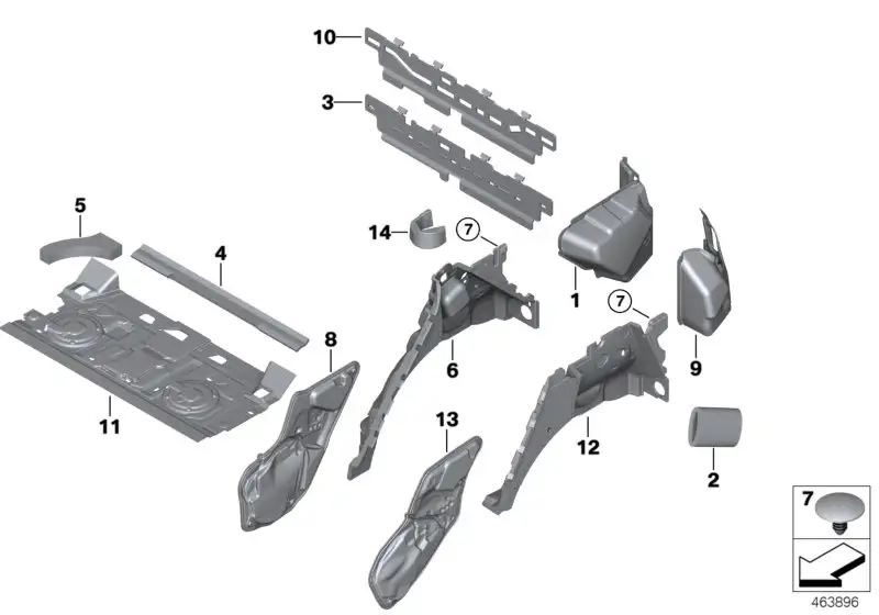 BMW Schallisolierung Tür hinten rechts F15 F85 51487343216 - X5 F