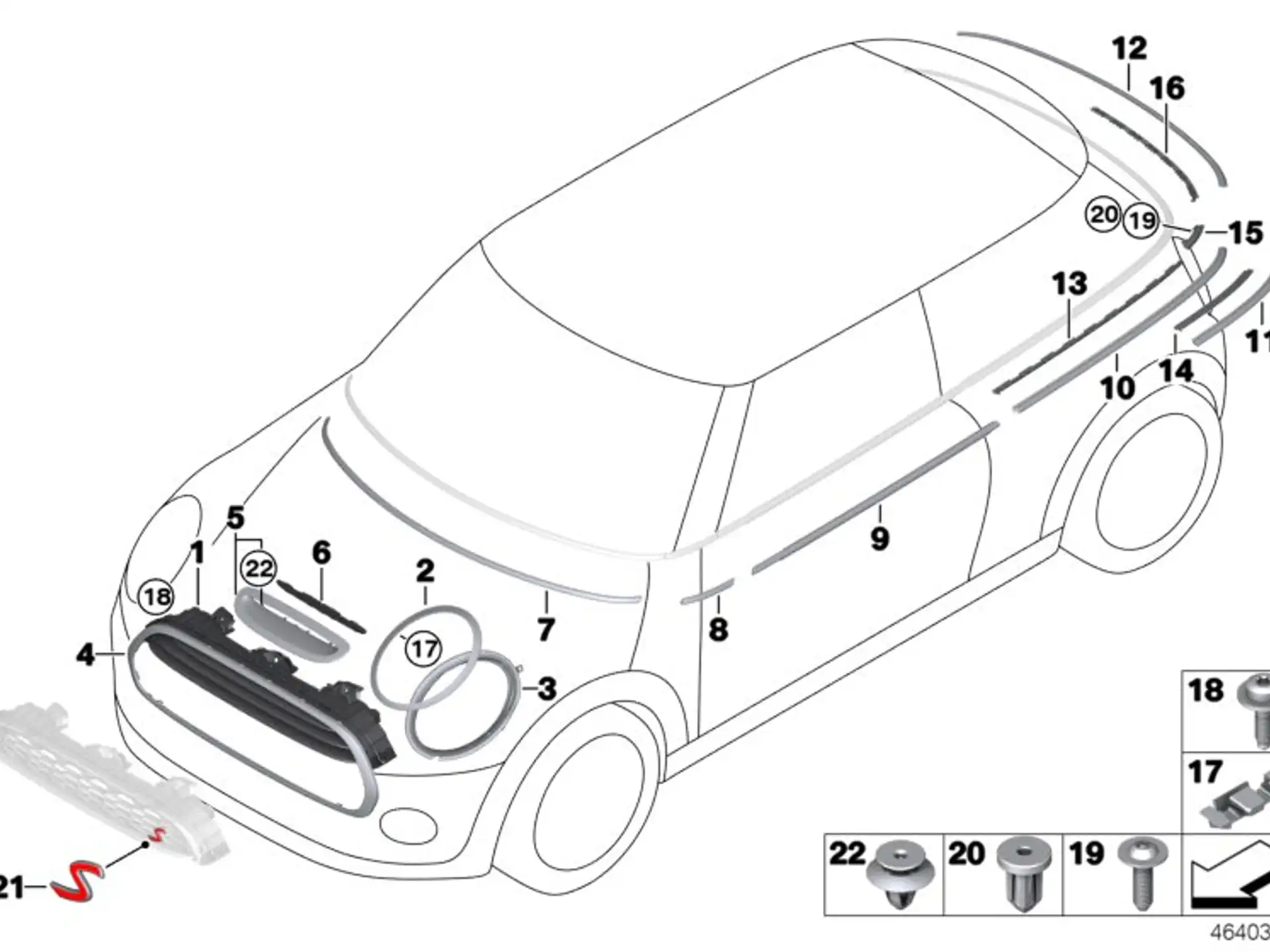BMW Lufteinlassblende F54 F55 F56 F56E F57 51137376052