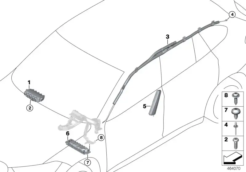 BMW Seitenairbag Sitz vorne rechts 72127374506 - Bildposition 05