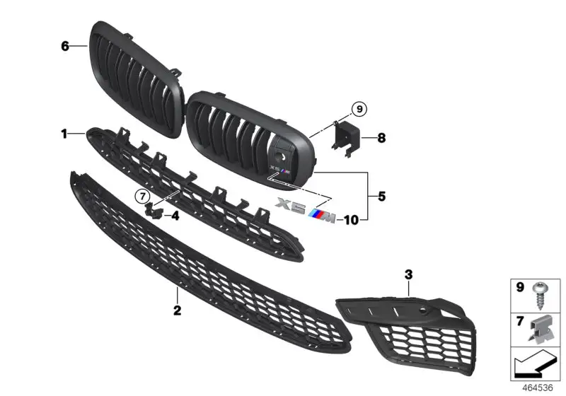 BMW Ziergitter Front links 51118056325