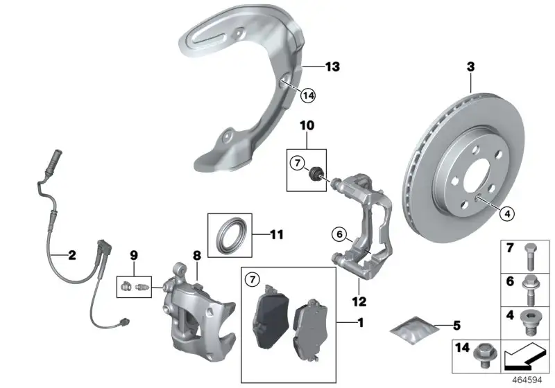 BMW Bremsträger links 34108848843 - Bildposition 12