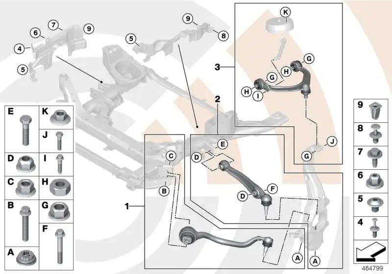 BMW Reparatursatz Zugstrebe rechts E70 E71 E72 31122413482 - X5 E