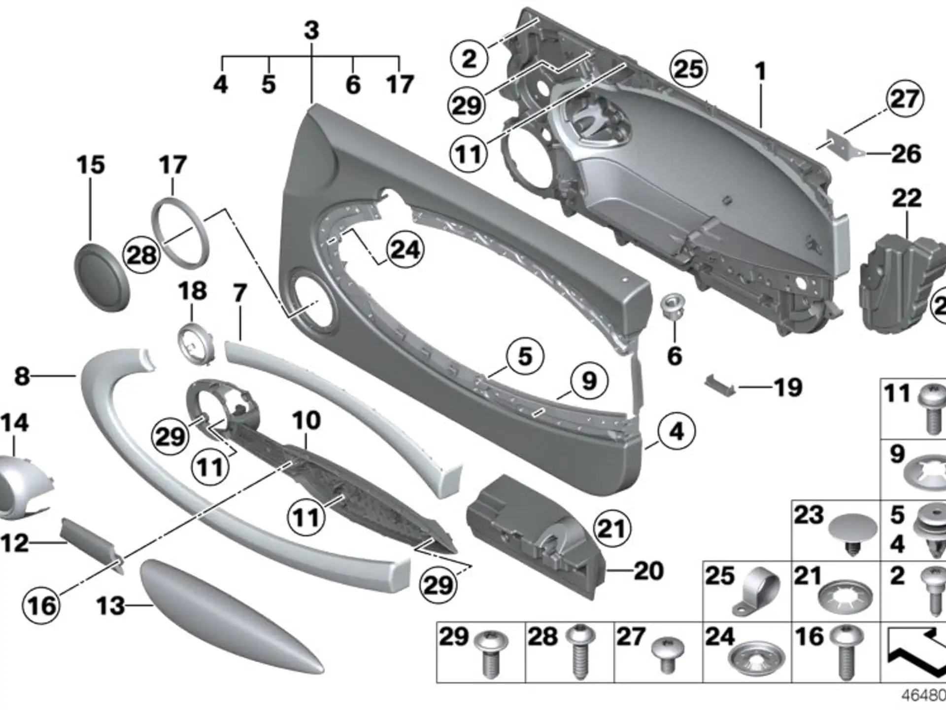 BMW Linsenschraube mit Bund E70 E71 E72 E81 E82 E87 E88 E89 F01 F02 F04 F06 F07 F10 F11 F12 F13 F25 F26 K25 K25H K27 K28 K29 K34 K40 K43 K52 K70 K71 K72 K80 K81 I01 R55 R56 R57 R58 R59 61317682091
