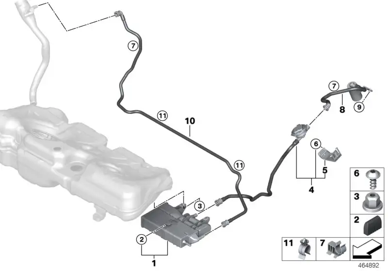 BMW Entlüftungsleitung mit Staubfilter F55 F56 F57 16137439033 -