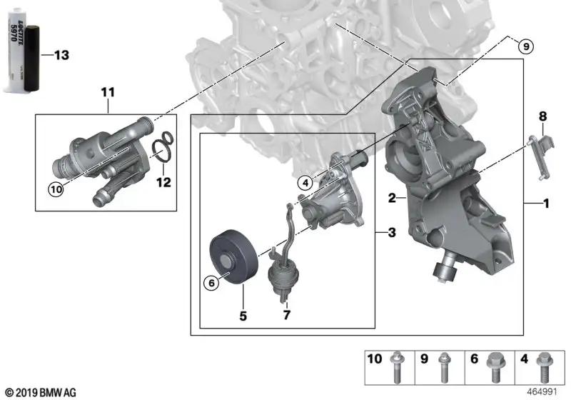 BMW Riemenscheibe Kühlmittelpumpe F20 F21 F22 F23 F30 F31 F32 F33