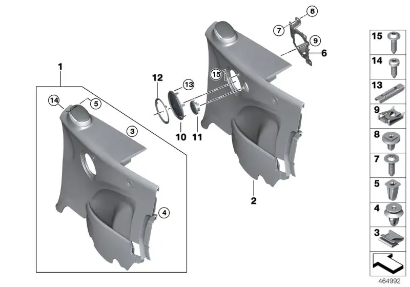 BMW Blende Lautsprecher Hochton rechts F57 51437417384