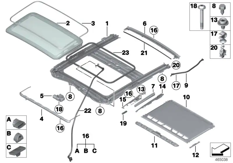 BMW Schwebehimmel F22 F30 F32 F36 F80 F82 54107321798 - 3er, 4er