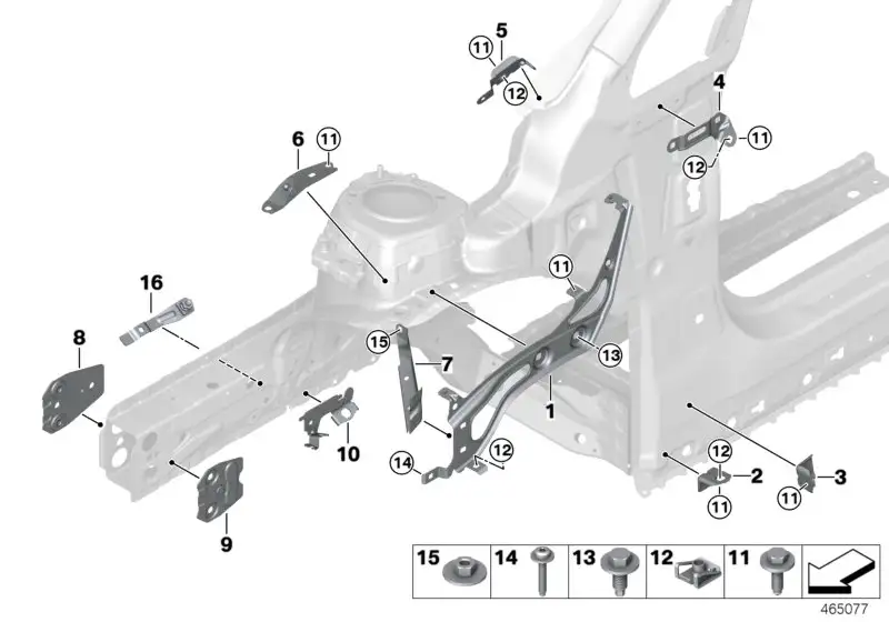 BMW Querstütze Seitenwand rechts F45 F46 41007408662