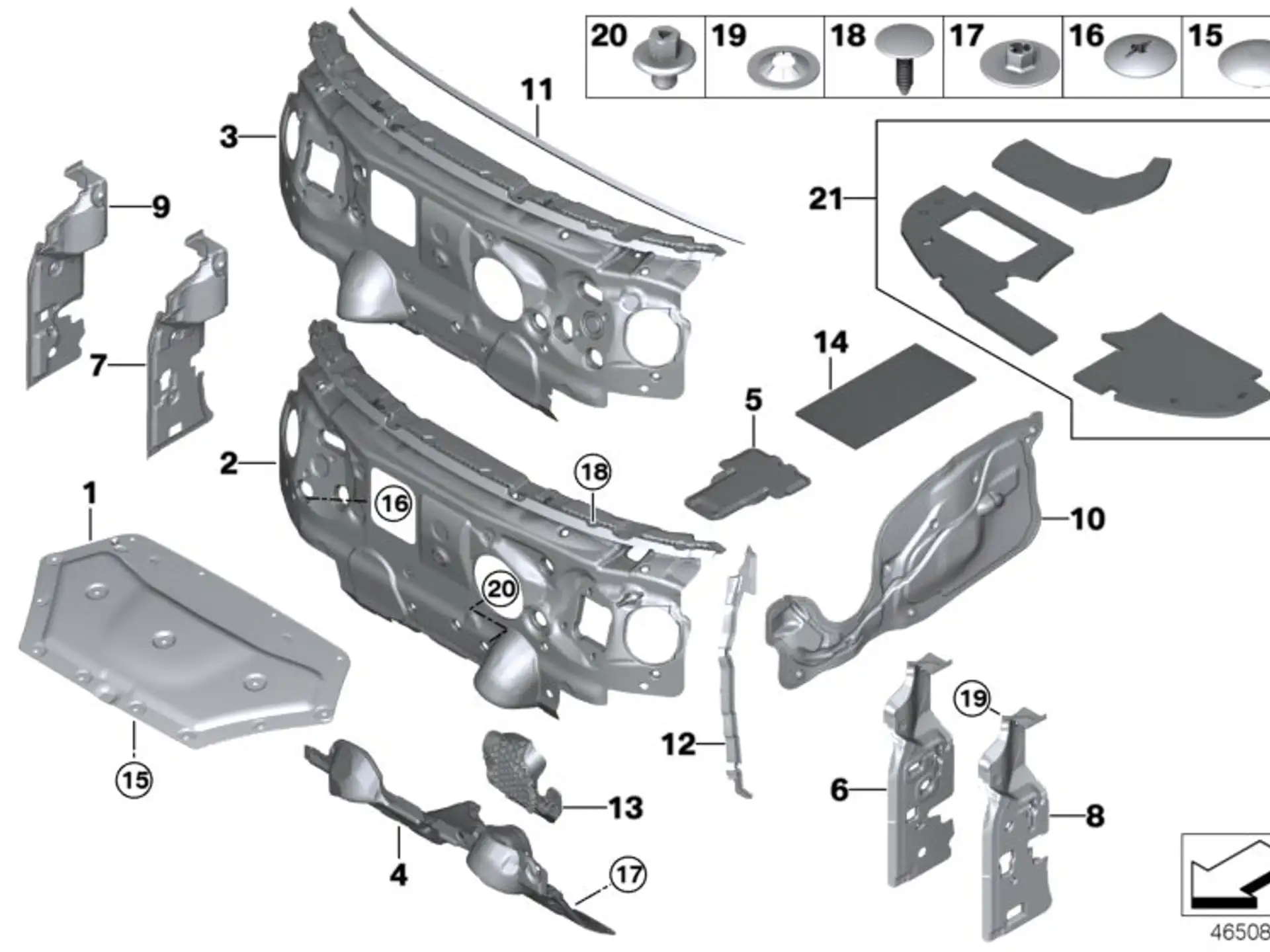 BMW Schallisolierung Frontklappe F55 F56 F56E F57 51487298865