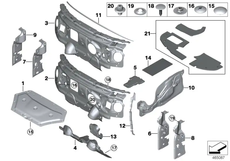BMW Schallisolierung Tür links F56 F56E F57 51487386605