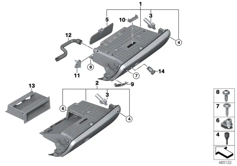 BMW Handschuhkasten F55 F56 F56E 51169262362