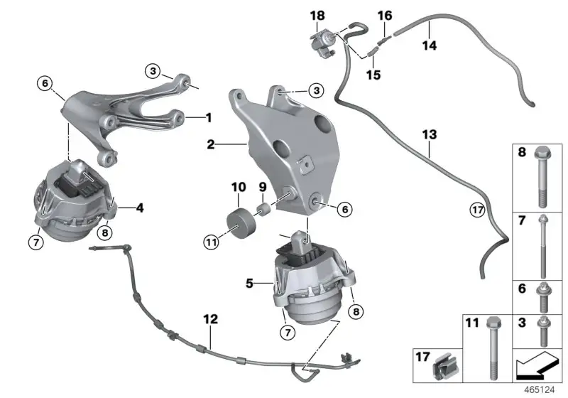 BMW Motorlager links G11 G12 G30 G31 G32 22116860477