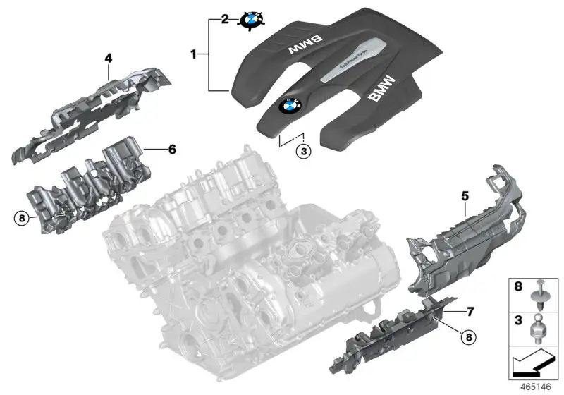 BMW Motorabdeckung G30 11148679177
