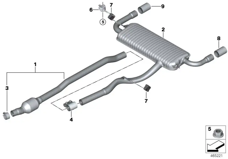 BMW Nachschalldämpfer F46 18308582489 - Bildposition 02