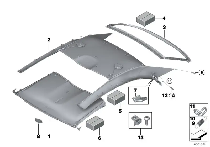 BMW Innenhimmel Dachschale Mitte E93 54377128741