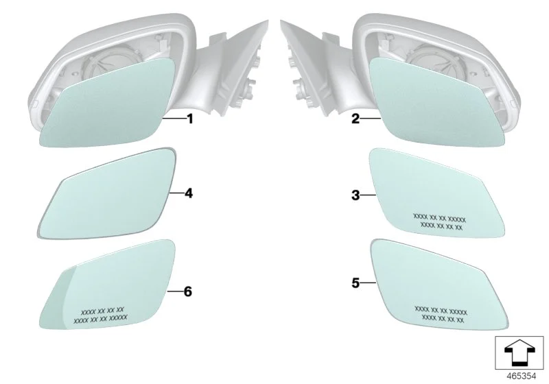 BMW Spiegelglas beheizt Weitwinkel links F20 F21 F22 F23 F30 F31 F32 F33 F34 F36 F45 F46 F48 F87 F87N I01 51167285005
