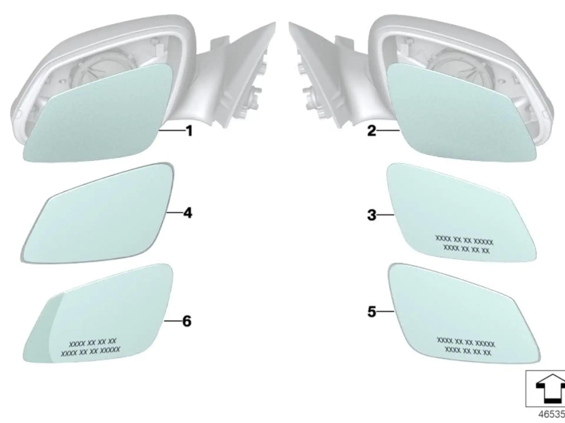 BMW Spiegelglas beheizt Weitwinkel rechts F20 F21 F22 F23 F30 F31 F32 F33 F34 F36 F87N I01 51167441034