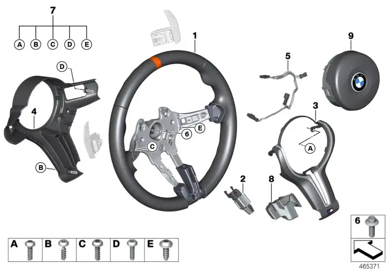 BMW M Sportlenkrad Airb. Alcantara Multif. F82 32307990790 - 4er