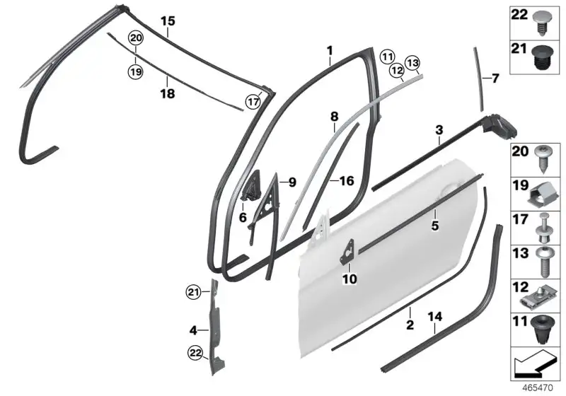 BMW Schachtabdichtung Tür links 51337279735 - Bildposition 03
