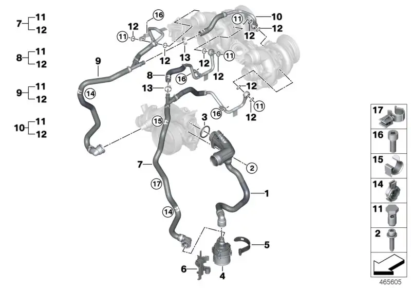 BMW Halter Ausgleichsbehälter G05 G06 G07 G11 G12 G14 G15 G16 G30