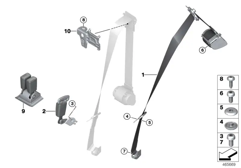 BMW Obergurt hinten links F57 72117365721