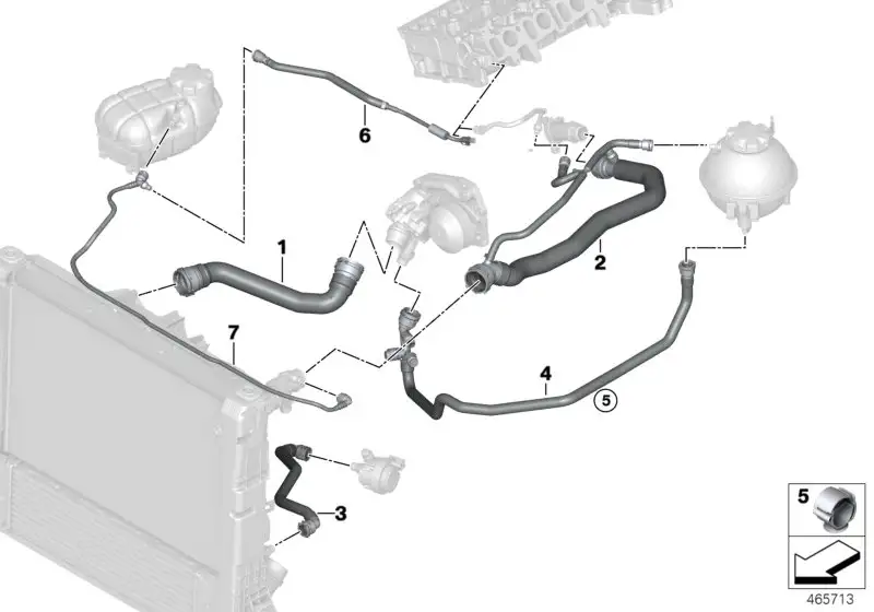 BMW Schlauch Zylinderkopf F25 F26 17128514434 - Bildposition 02