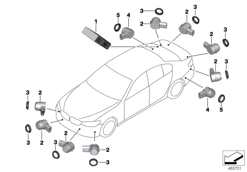 BMW Ultraschallsensor Bluestone F90 F97 F98 G01 G02 G11 G12 G30 G