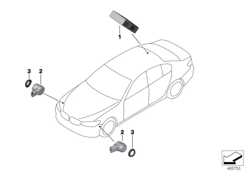 BMW Ultraschallsensor Sophistograu II F15 F16 F25 F26 F39 F45 F46