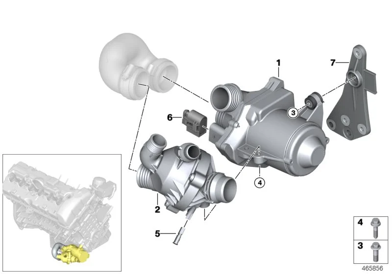BMW Thermostat E60 E61 E63 E64 E65 E66 E81 E82 E83 E84 E85 E86 E87 E88 E89 E90 E91 E92 E93 11537549476