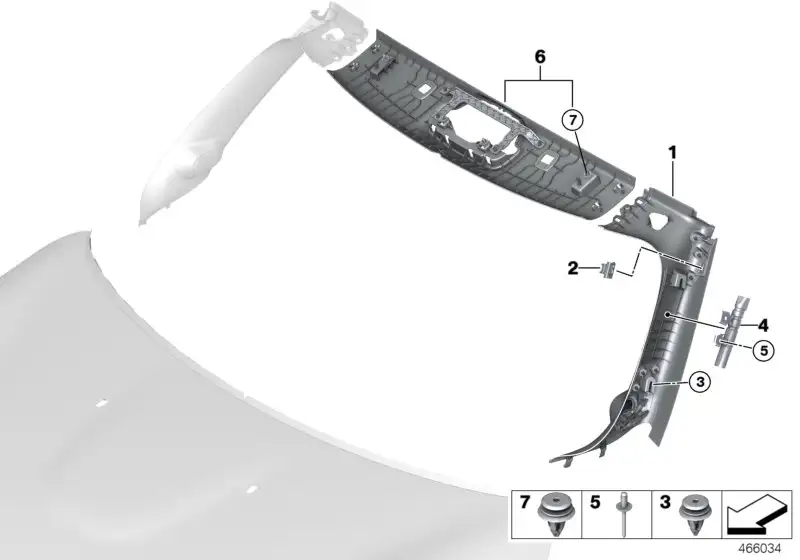 BMW Blende A-Säule HiFi rechts F57 51437393012
