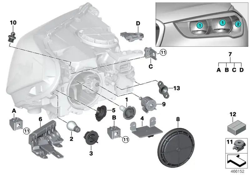 BMW Satz Reparaturhalter links F39 F48 63117428743