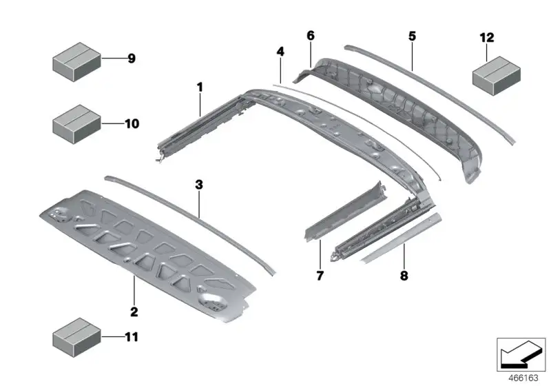 BMW Dachkassette F57 54347364804
