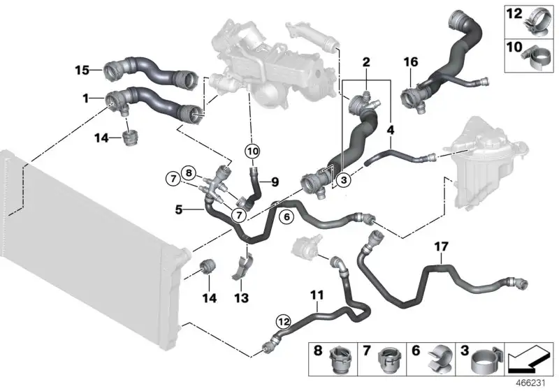 BMW Kühlmittelschlauch F01 F02 F07 F10 F11 17128511760 - Bildposi