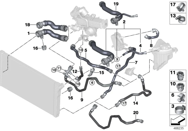 BMW Kühlmittelschlauch F01 F02 F07 F10 F11 17128511753