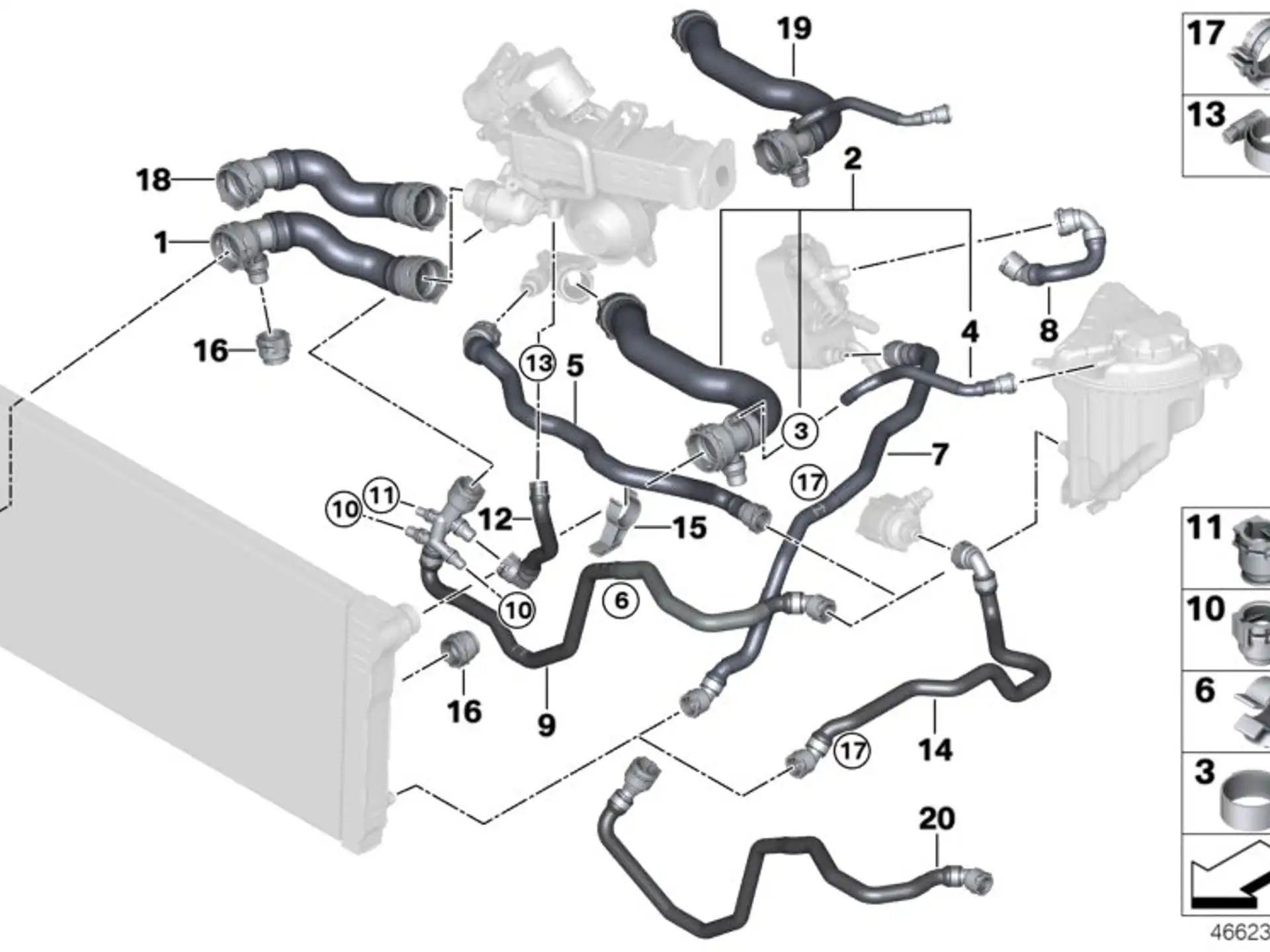 BMW Kühlmittelschlauch F01 F02 F07 F10 F11 17128511753