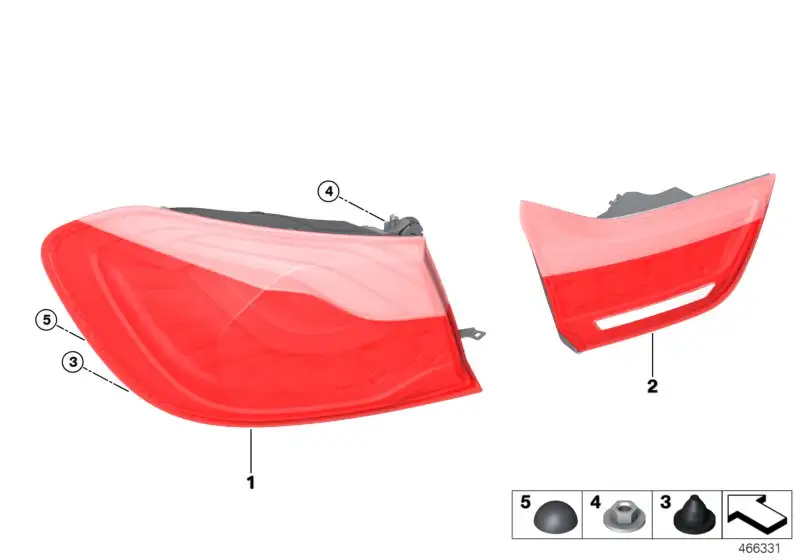 BMW Heckleuchte Heckklappe links 63217441789