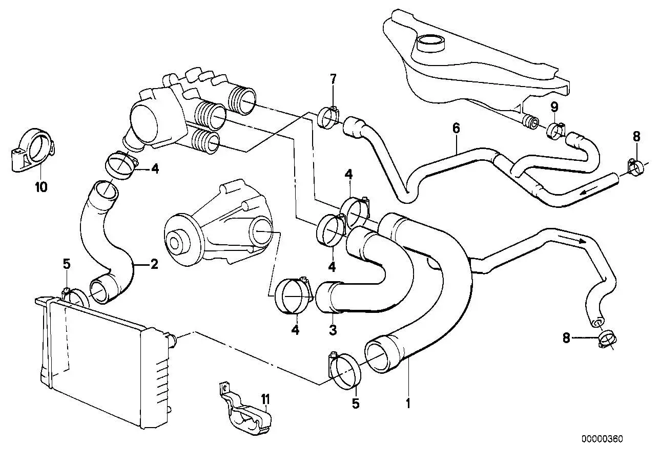 BMW Wasserschlauch E12 E23 E24 E28 E32 E34 11531266459 - 5er, 6er